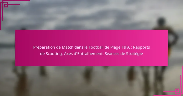 Préparation de Match dans le Football de Plage FIFA : Rapports de Scouting, Axes d’Entraînement, Séances de Stratégie